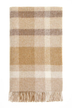 Load image into Gallery viewer, British Wool Throw, Natural Check