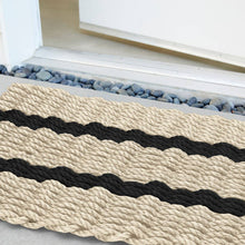 Load image into Gallery viewer, Lobster Rope Doormat, Dark Tan with Black Stripes, Large