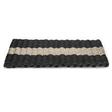 Load image into Gallery viewer, Lobster Rope Outdoor Doormat, Black with Sand Stripe