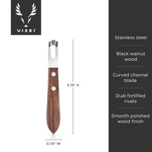 Load image into Gallery viewer, Viski Professional Channel Knife w Black Walnut Wood Handle