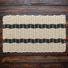Load image into Gallery viewer, Lobster Rope Doormat, Dark Tan with Black Stripes, Large