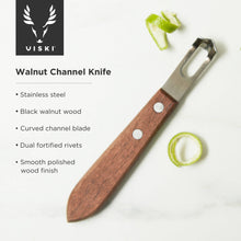 Load image into Gallery viewer, Viski Professional Channel Knife w Black Walnut Wood Handle