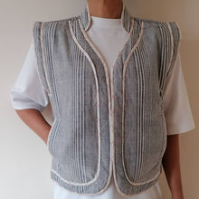 Load image into Gallery viewer, Quilted Reversible Vest, Indigo Stripe