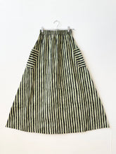 Load image into Gallery viewer, Tilda Skirt, Green & Black Stripes