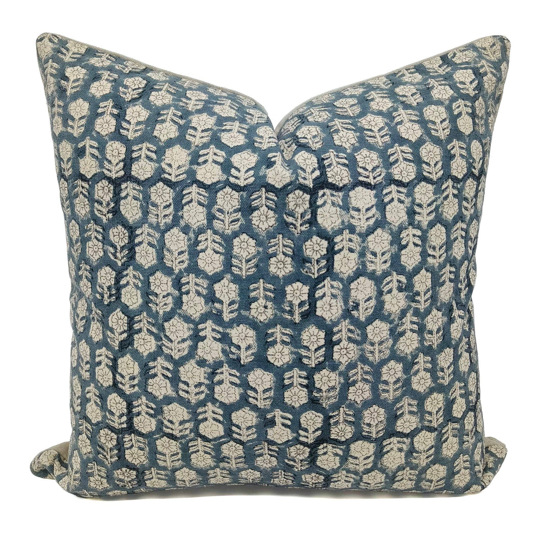 Tulsi Buti Block Print Canvas Pillow Cover, 20