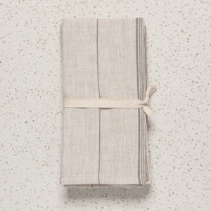 Shadow Maison Stripe Linen Napkins, Set of 4