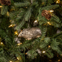 Load image into Gallery viewer, 4&quot; Grey Mouse Ornament

