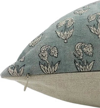 Load image into Gallery viewer, Block Print Linen Pillow, 22&quot;

