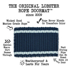 Load image into Gallery viewer, Lobster Rope™ Doormat: Black &amp; Light Tan Tailored Stripes: 24x36
