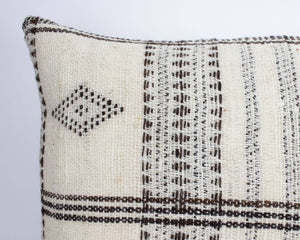 Indian Wool Grand Lumbar Pillow, Ivory