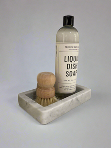 Soap & Brush Tray, Carrara Marble
