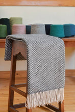 Load image into Gallery viewer, Sheep's Wool Throw,  Dry Green Swallow
