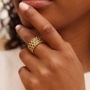Amélia Trio Ring, Dark Green