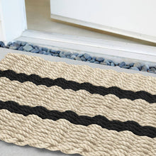 Load image into Gallery viewer, Lobster Rope Doormat, Dark Tan with Black Stripes, Large
