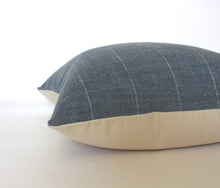 Load image into Gallery viewer, Blue Striped Textured Pillow,  20&quot;

