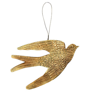 Antiqued Gold Bird Ornament