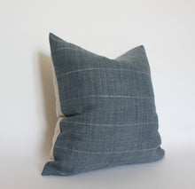 Load image into Gallery viewer, Blue Striped Textured Pillow,  20&quot;
