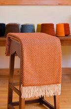 Load image into Gallery viewer, Sheep's Wool Throw,  Dry Green Swallow
