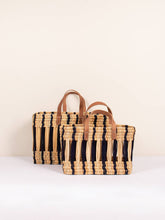 Load image into Gallery viewer, Reed Baskets, Indigo Stripe - Set of Two
