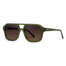 Load image into Gallery viewer, "Sydney" Polarized Sunglasses, Milky Olive Green/Sunset Gradient Lens
