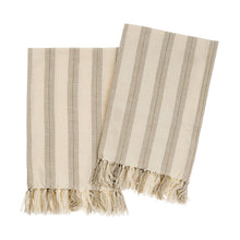 Load image into Gallery viewer, French Stripe Hand Towels, Stone, Set of 2
