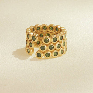Amélia Trio Ring, Dark Green