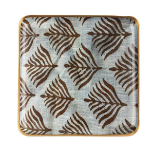 Pluma Enameled Tray, Large Square