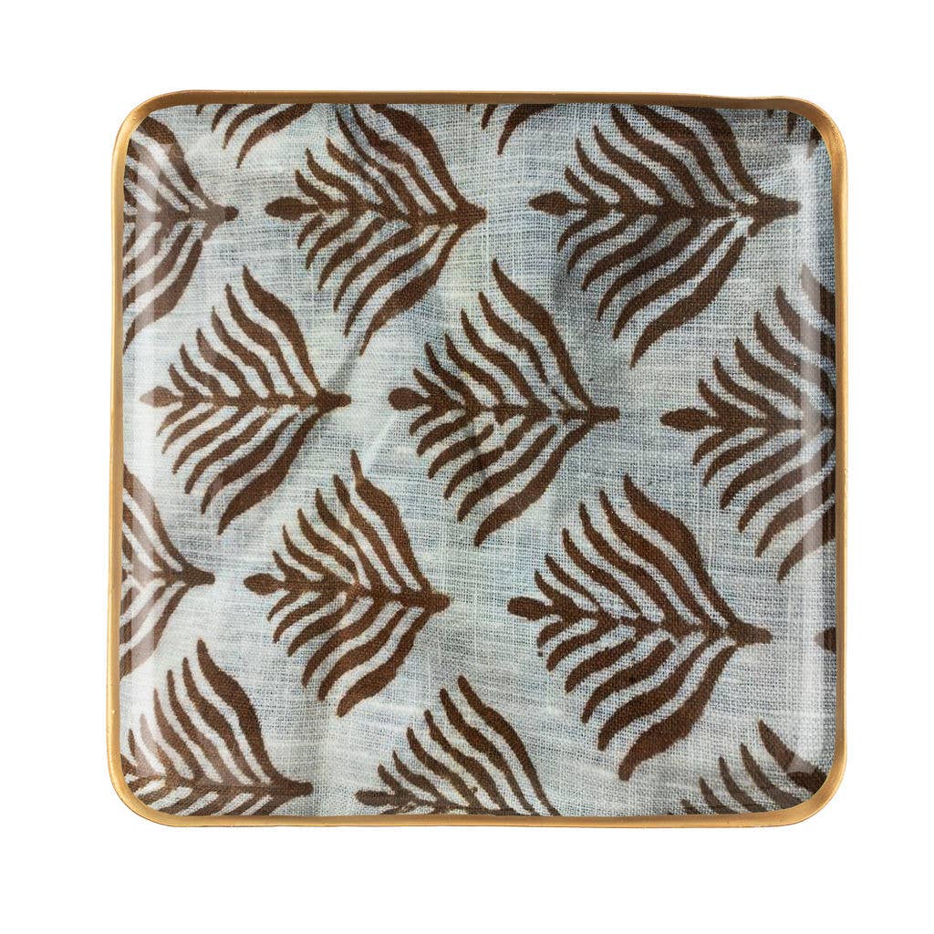 Pluma Enameled Tray, Large Square