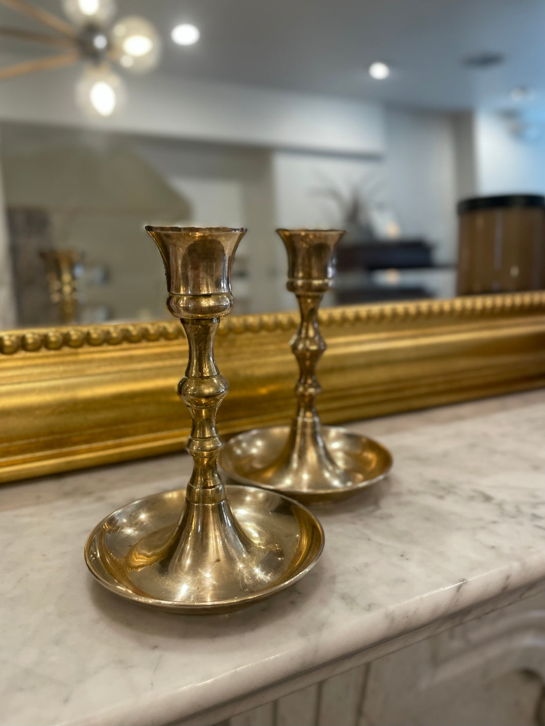 Vintage Brass Taper Holders - Pair