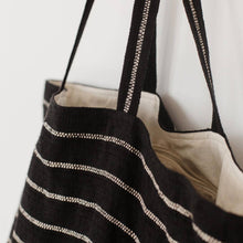 Load image into Gallery viewer, Paris Tote, Chloe Black Stripe
