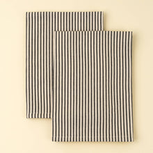 Load image into Gallery viewer, Black Ticking Tea Towels, Set of 2
