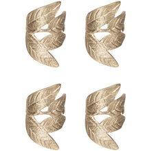 Load image into Gallery viewer, Frond Metal Napkin Rings Set of 4
