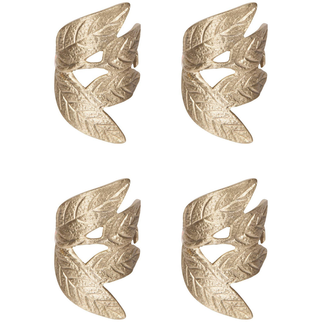 Frond Metal Napkin Rings Set of 4