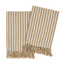Load image into Gallery viewer, Bengal Stripe Hand Towels, Sand, Set of 2
