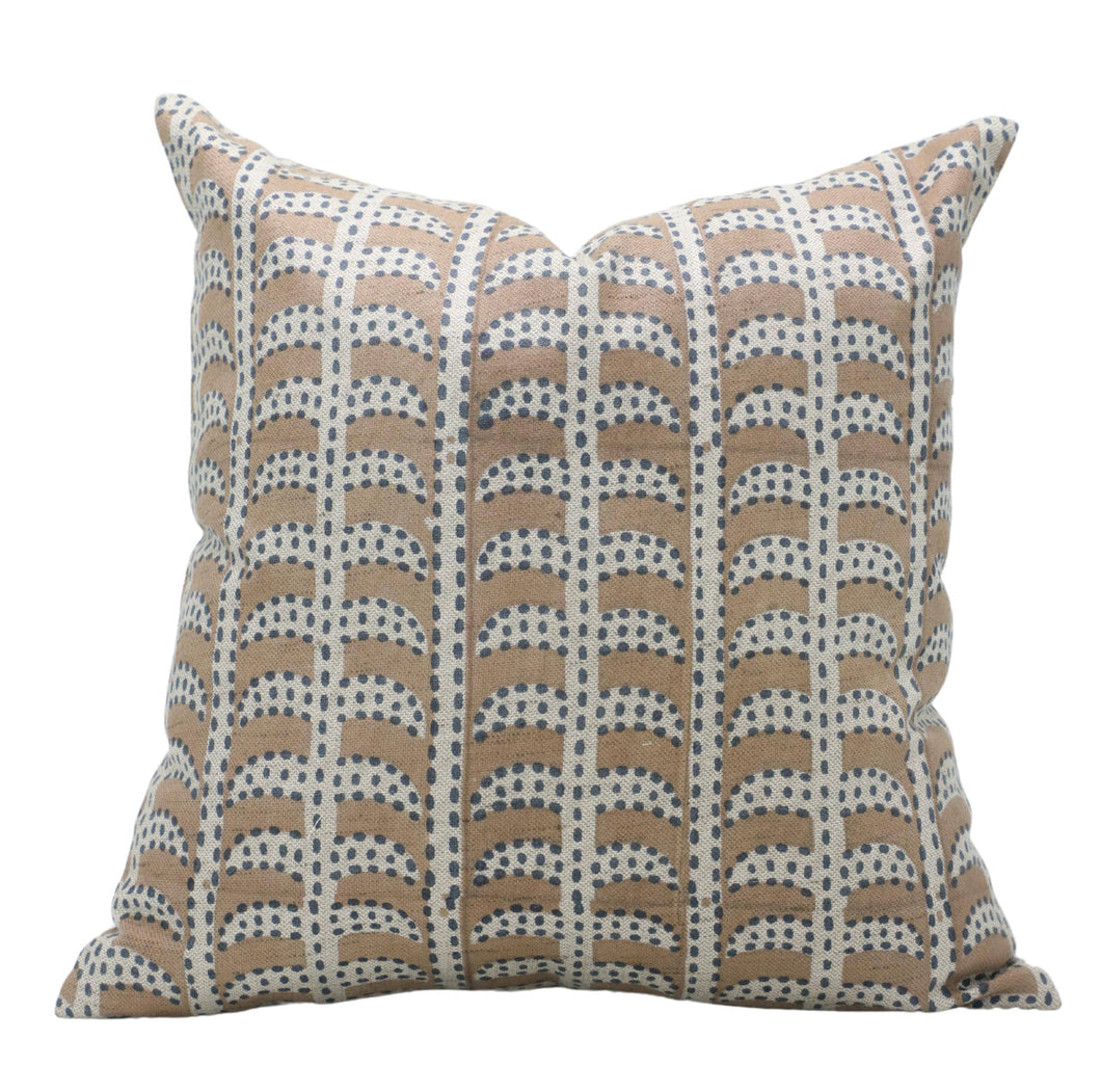 Garud Block Print Linen-Blend Pillow, 20