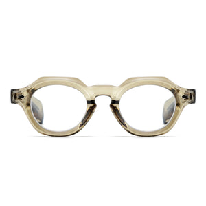 "Toby" Blue Light Readers, Transparent Olive