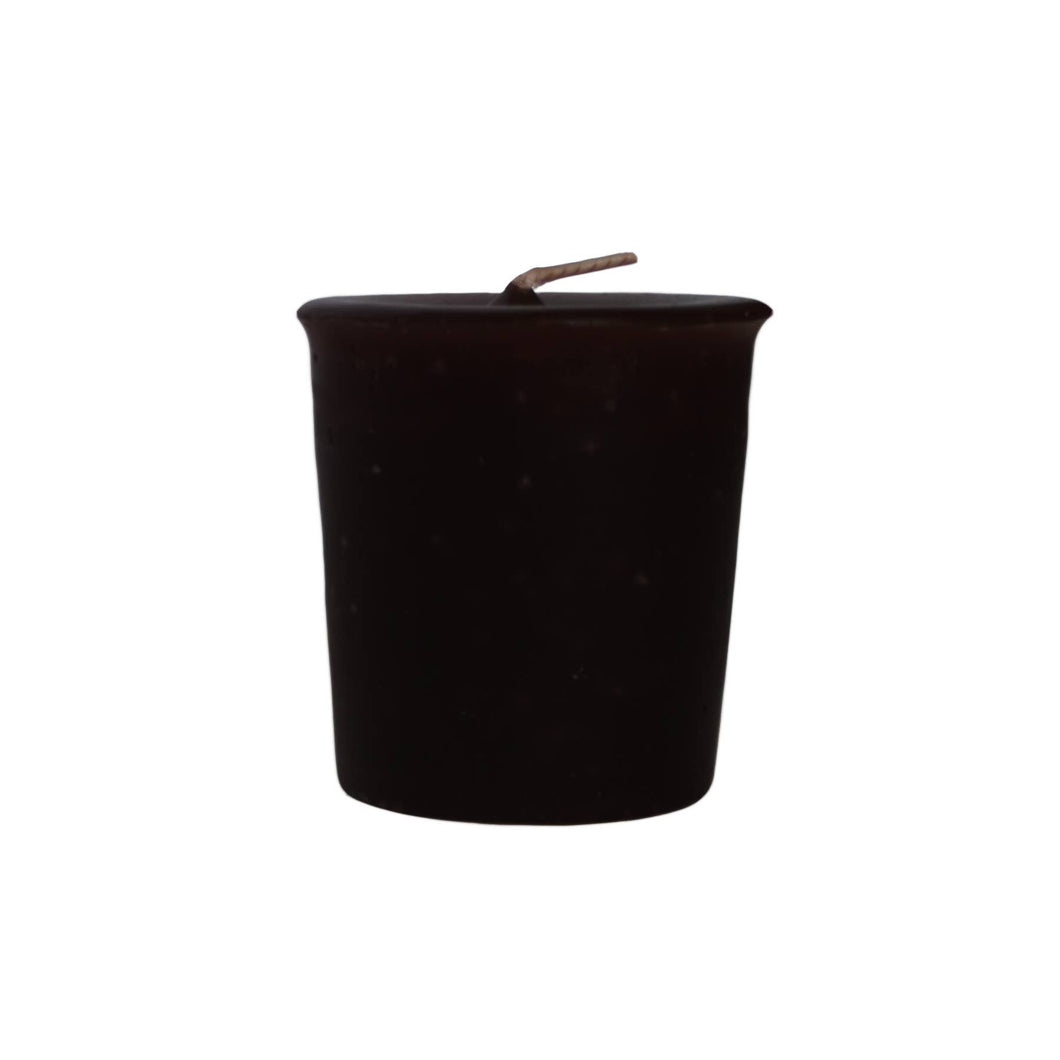 Solid Black Beeswax Votive Candle