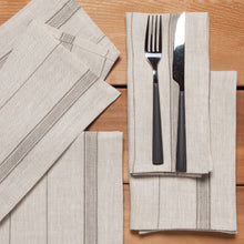 Load image into Gallery viewer, Shadow Maison Stripe Linen Napkins, Set of 4
