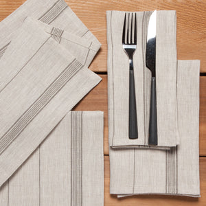 Shadow Maison Stripe Linen Napkins, Set of 4