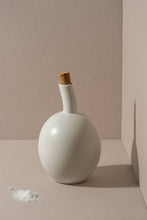 Load image into Gallery viewer, Round Stoneware Olive Oil Bottle, Matte White
