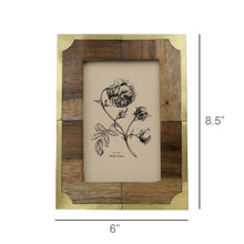 Load image into Gallery viewer, Teak + Brass Frame, 4&quot; x 6&quot;
