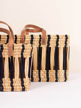 Load image into Gallery viewer, Reed Baskets, Indigo Stripe - Set of Two
