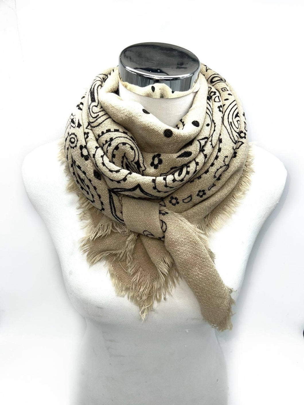 Large Bandana Scarf, Taupe