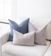 Load image into Gallery viewer, Blue Striped Textured Pillow,  20&quot;
