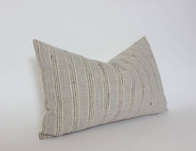 Load image into Gallery viewer, Striped Linen-Blend Pillow, Beige, Lumbar
