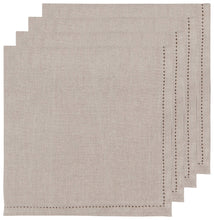 Load image into Gallery viewer, Natural Hemstitch Linen Napkins, Set of 4
