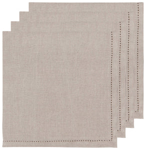 Natural Hemstitch Linen Napkins, Set of 4