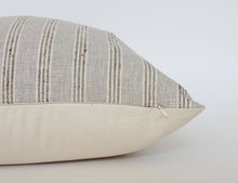 Load image into Gallery viewer, Striped Linen-Blend Pillow, Beige, Lumbar
