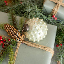 Load image into Gallery viewer, 3&quot; White Hobnail Kugel Ornament

