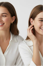 Load image into Gallery viewer, Croissant Clicker Hoop Earrings
